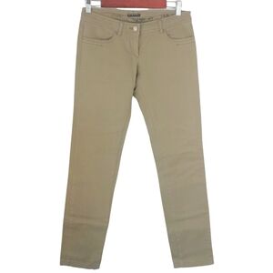 Sisley Women's Size Small Green Low Rise Skinny Pants Cotton Stretch